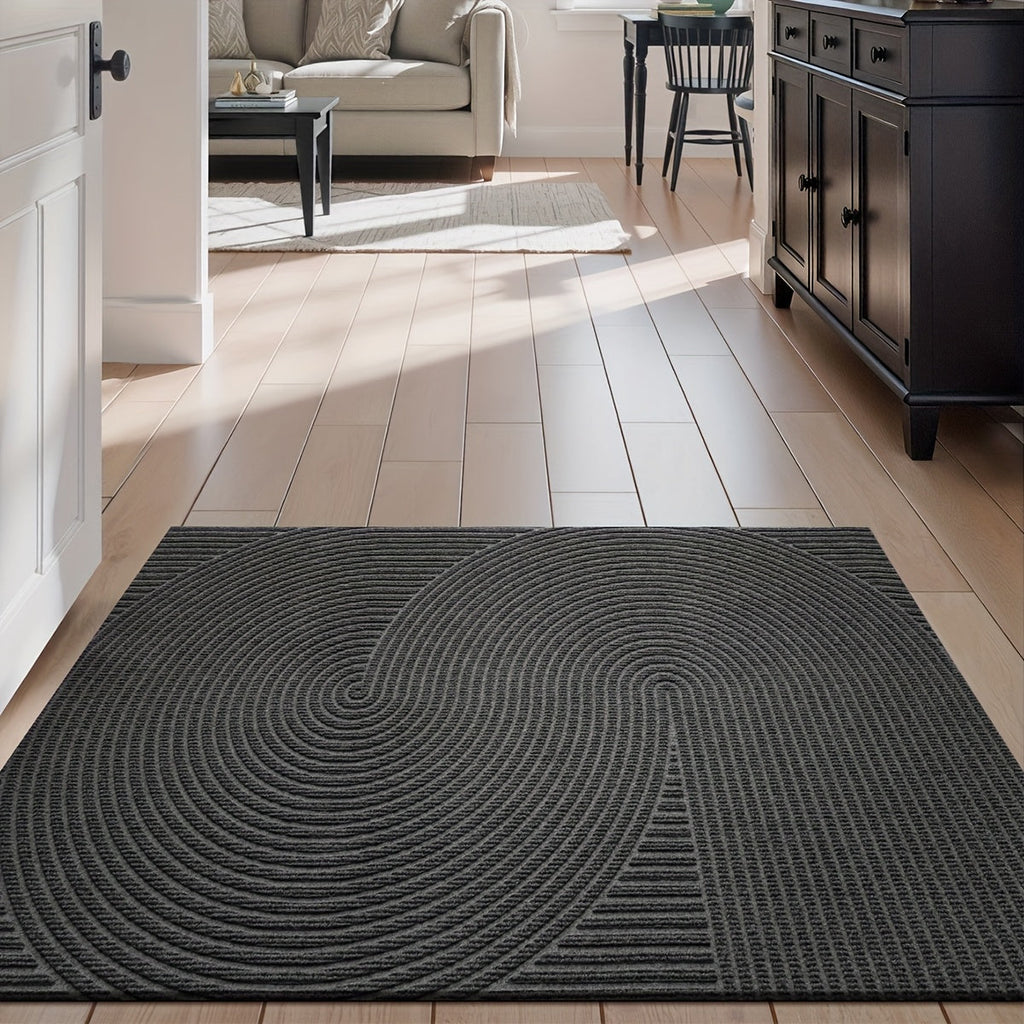 Rectangular Entrance Door Mat with Raised Circular Pattern