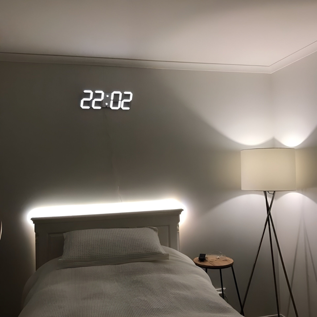 3D LED Digital Wall Clock with Large Display for Modern Interior Spaces