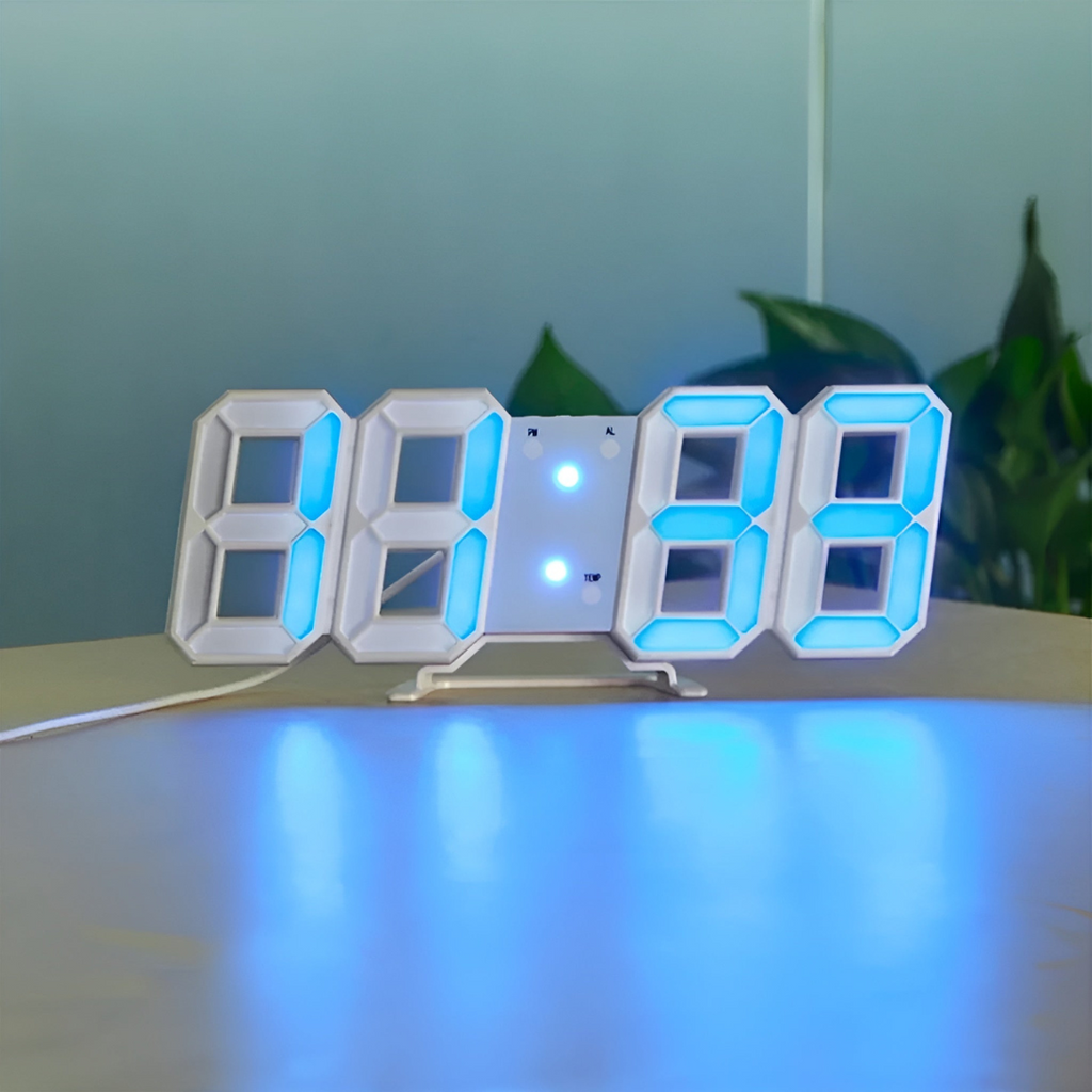 3D LED Digital Wall Clock with Large Display for Modern Interior Spaces