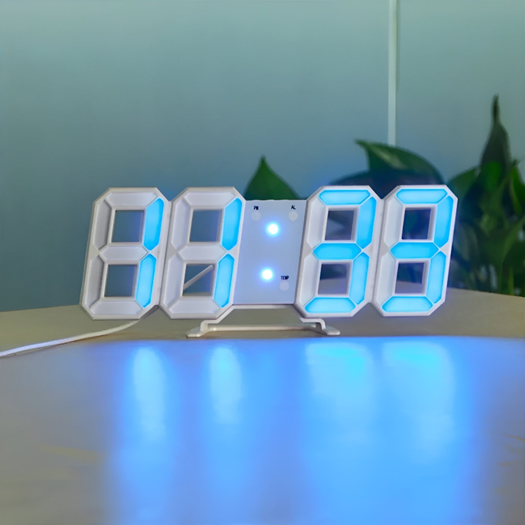 3D LED Digital Wall Clock with Large Display for Modern Interior Spaces