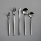 Gold Stainless Steel Cutlery Set with Forks, Knives, and Spoons for Dining Table Use
