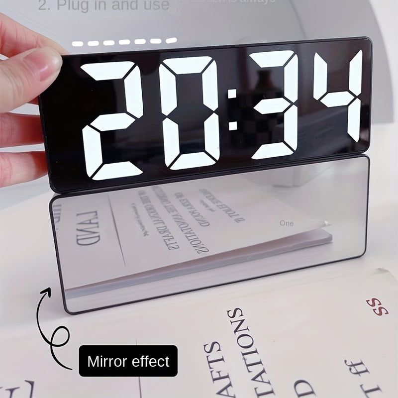 LED Digital Alarm Clock with Large Display and Adjustable Brightness