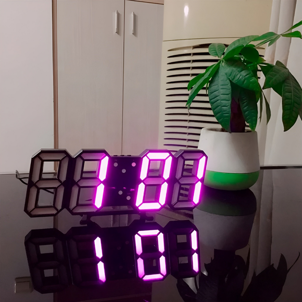 3D LED Digital Wall Clock with Large Display for Modern Interior Spaces