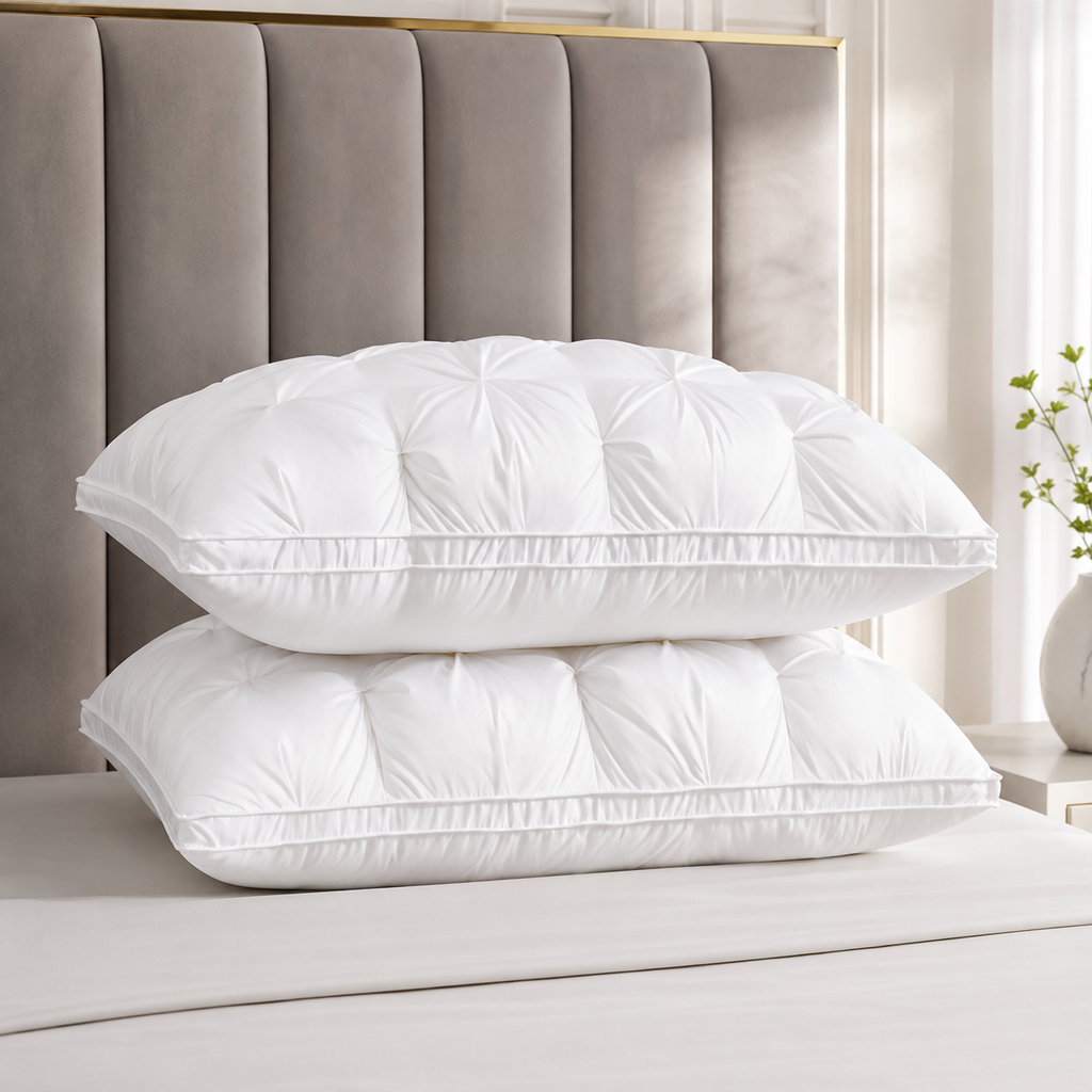 Soft Bed Pillow with Quilted Design for Sleeping