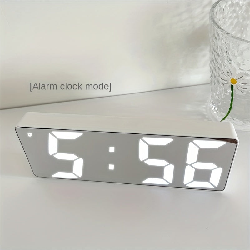 LED Digital Alarm Clock with Large Display and Adjustable Brightness