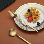 Gold Stainless Steel Cutlery Set with Forks, Knives, and Spoons for Dining Table Use