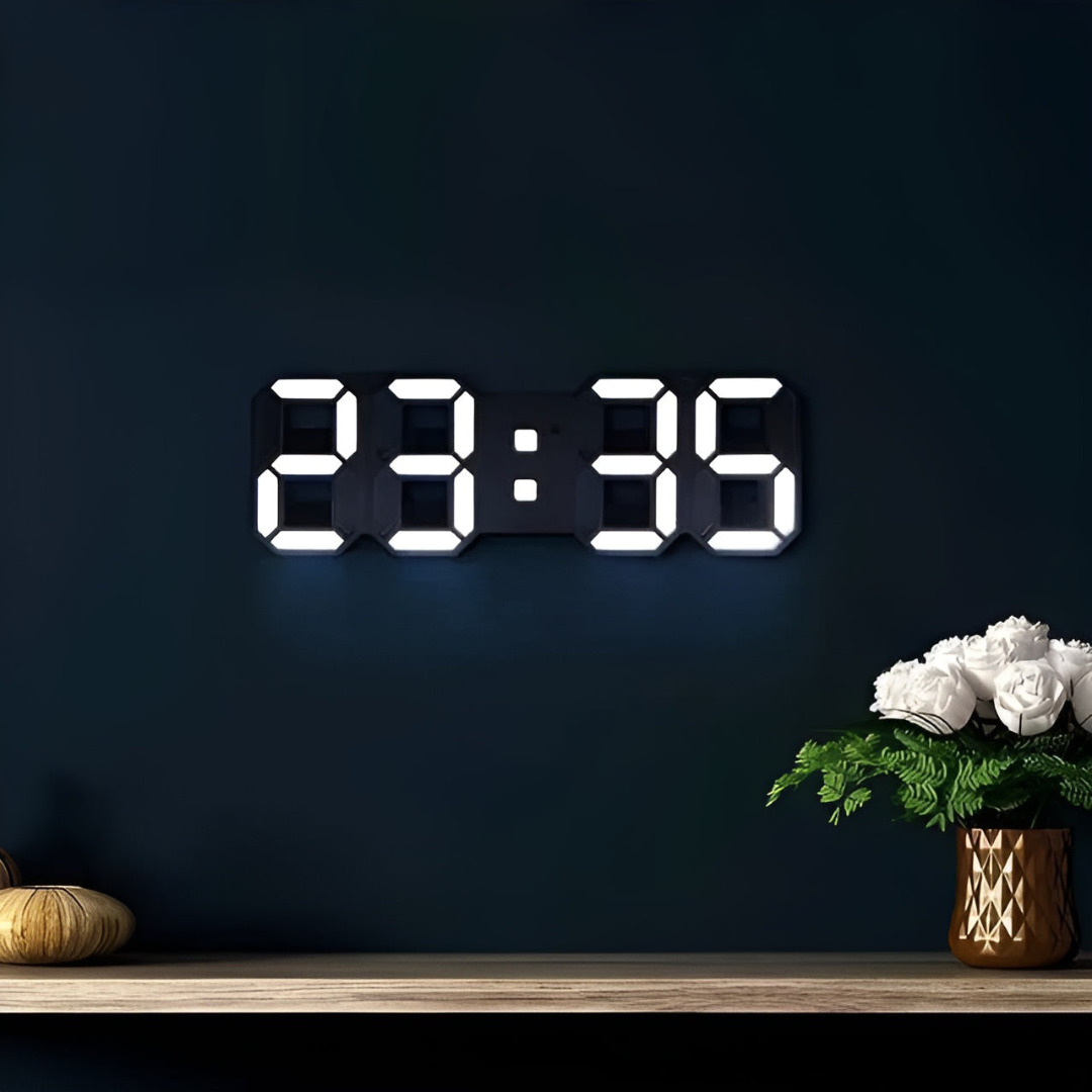 3D LED Digital Wall Clock with Large Display for Modern Interior Spaces