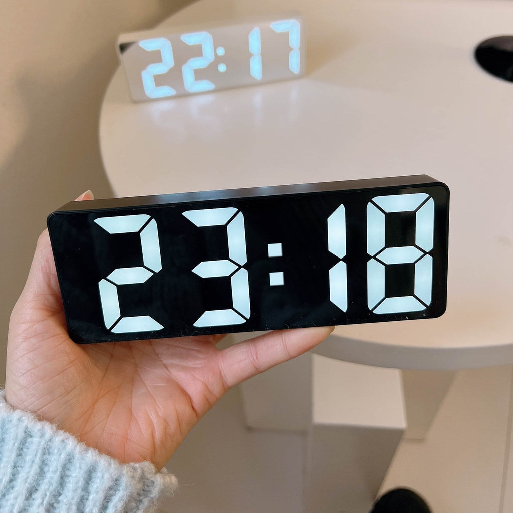 LED Digital Alarm Clock with Large Display and Adjustable Brightness