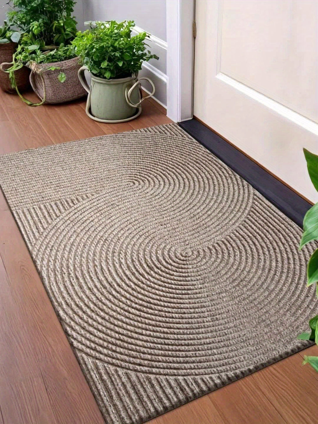 Rectangular Entrance Door Mat with Raised Circular Pattern