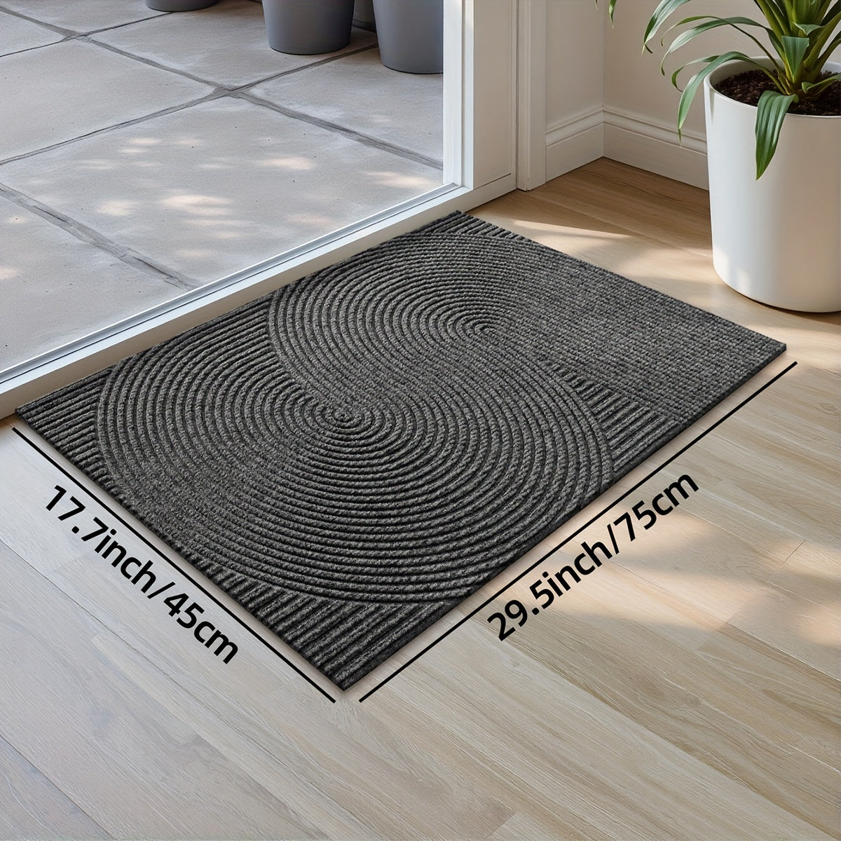 Rectangular Entrance Door Mat with Raised Circular Pattern
