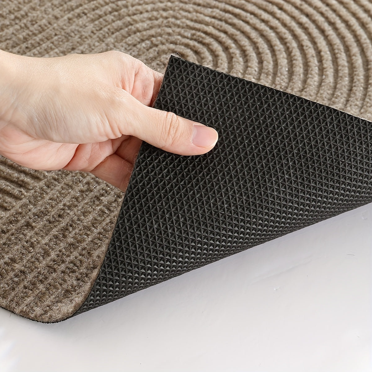 Rectangular Entrance Door Mat with Raised Circular Pattern