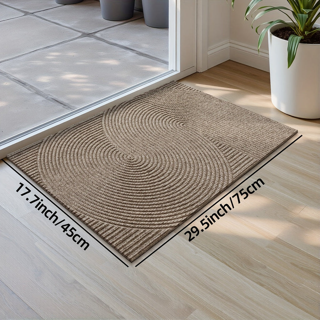 Rectangular Entrance Door Mat with Raised Circular Pattern