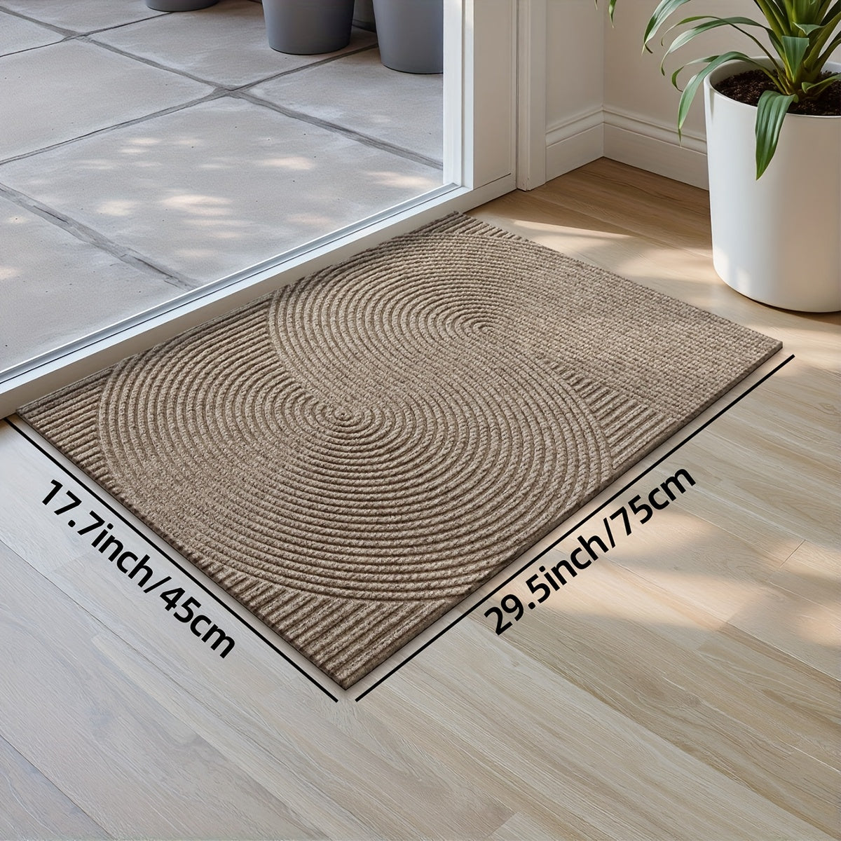 Rectangular Entrance Door Mat with Raised Circular Pattern