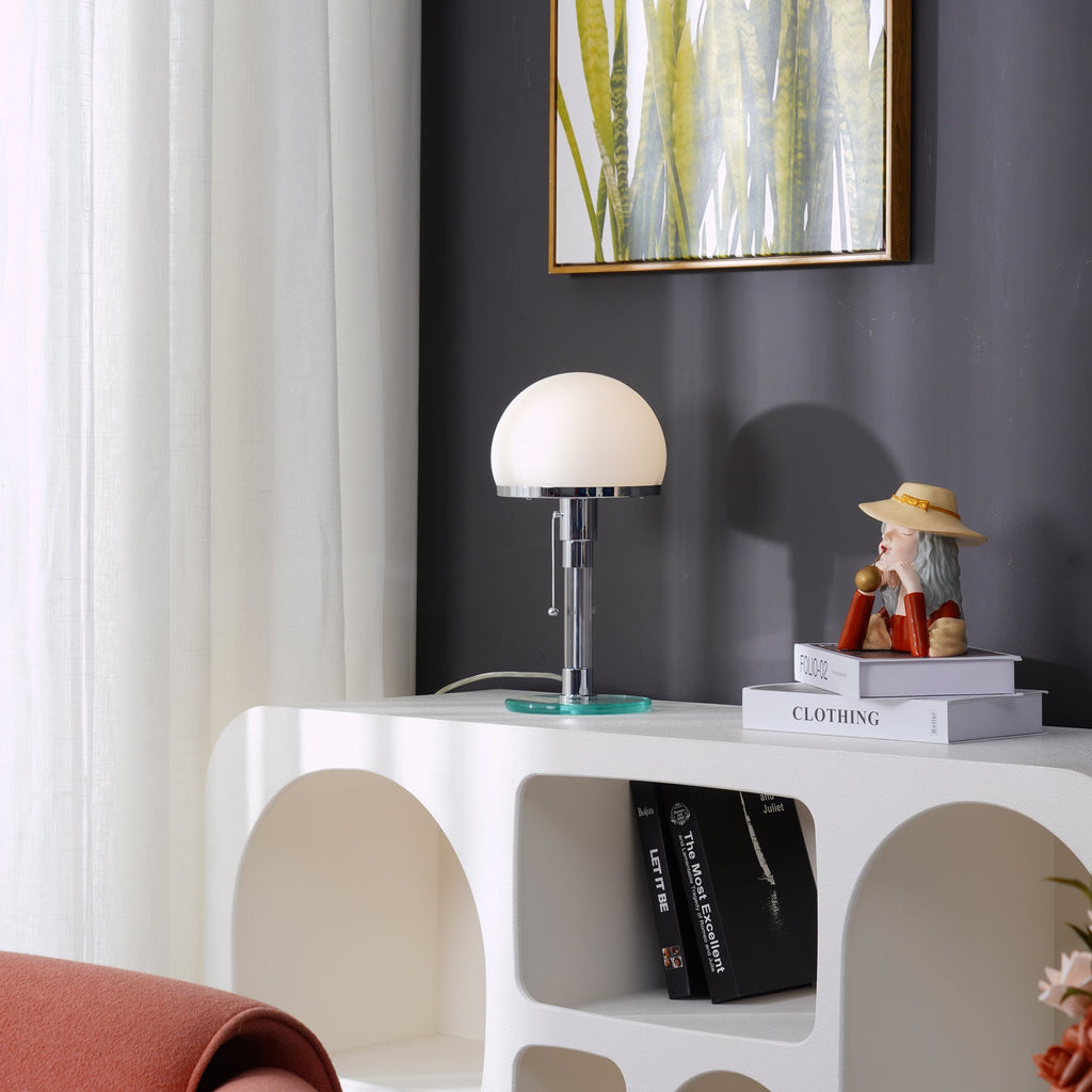 Glass Globe Table Lamp with Metal Base