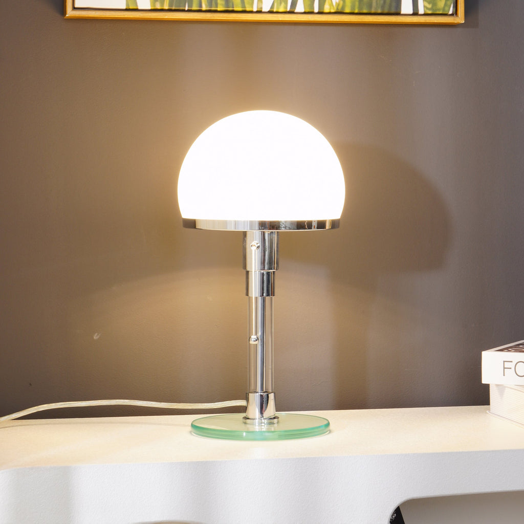 Glass Globe Table Lamp with Metal Base
