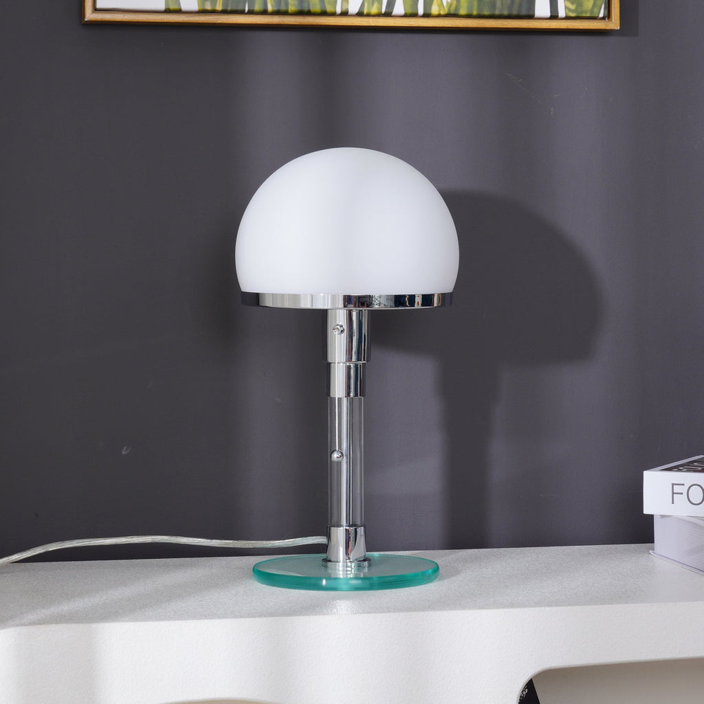 Glass Globe Table Lamp with Metal Base