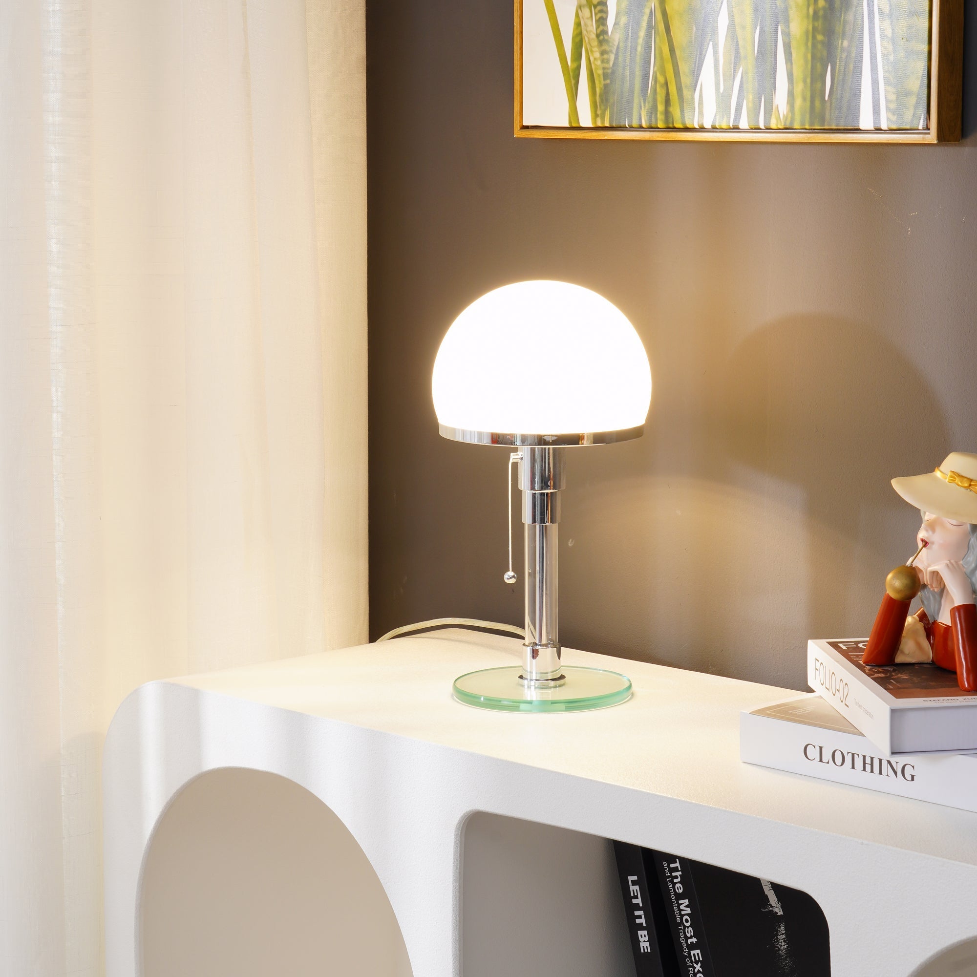 Glass Globe Table Lamp with Metal Base