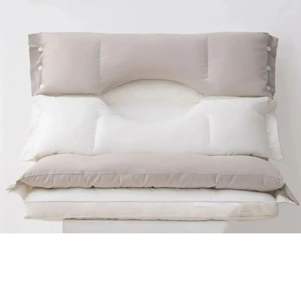 Adjustable Neck Support Pillow with Layered Cushion for Sleeping