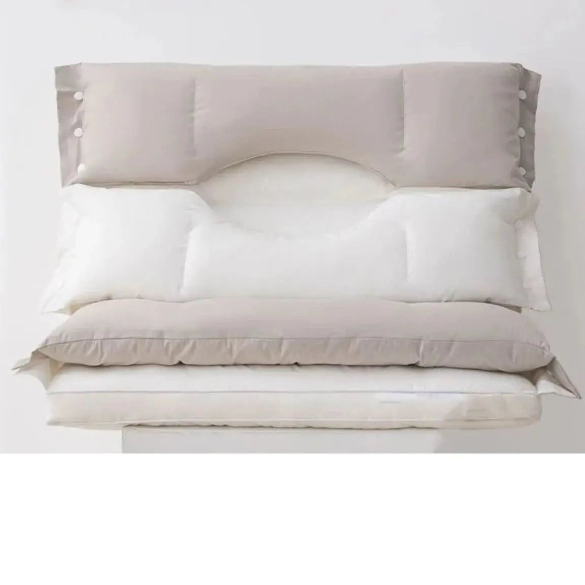 Adjustable Neck Support Pillow with Layered Cushion for Sleeping