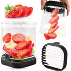 Manual Fruit Slicer with Collection Container and Interchangeable Blades