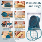 Manual Fruit Slicer with Collection Container and Interchangeable Blades