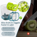 Manual Fruit Slicer with Collection Container and Interchangeable Blades