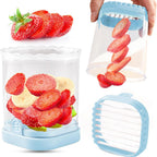 Manual Fruit Slicer with Collection Container and Interchangeable Blades