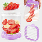 Manual Fruit Slicer with Collection Container and Interchangeable Blades