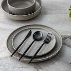 Gold Stainless Steel Cutlery Set with Forks, Knives, and Spoons for Dining Table Use