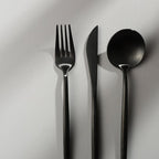 Gold Stainless Steel Cutlery Set with Forks, Knives, and Spoons for Dining Table Use