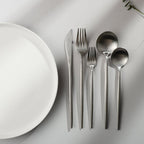 Gold Stainless Steel Cutlery Set with Forks, Knives, and Spoons for Dining Table Use