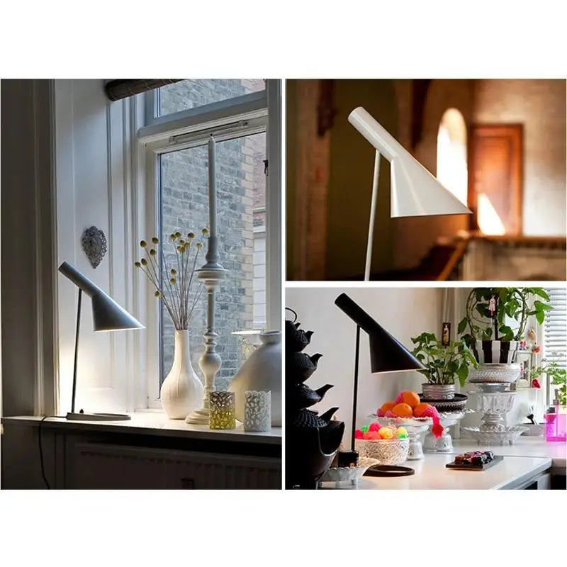 Metal Table Lamp with Angled Shade for Desk