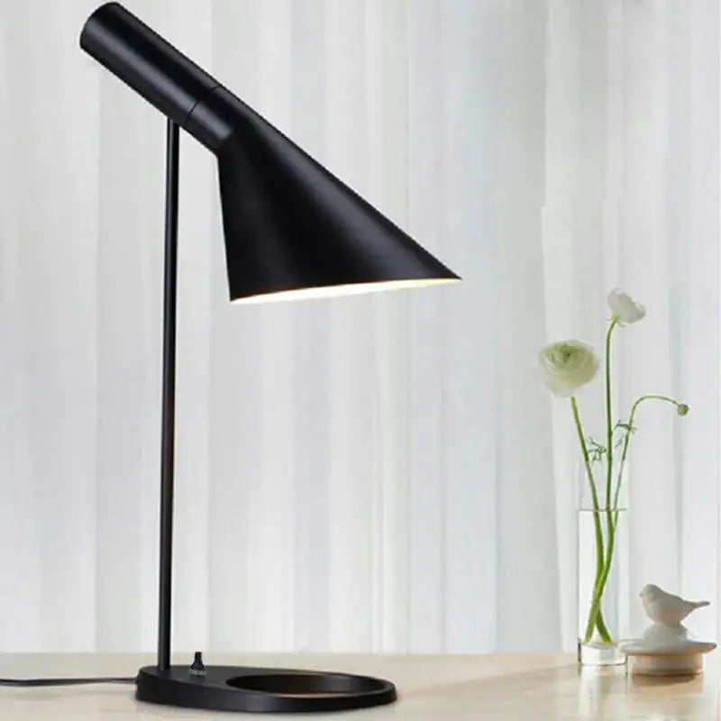 Metal Table Lamp with Angled Shade for Desk
