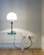 Glass Globe Table Lamp with Metal Base