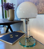 Glass Globe Table Lamp with Metal Base