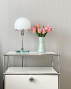Glass Globe Table Lamp with Metal Base