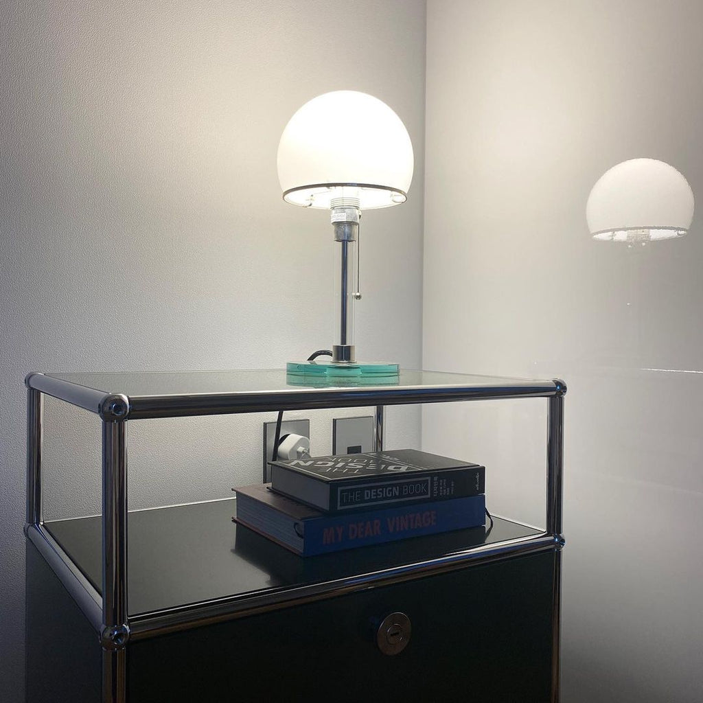 Glass Globe Table Lamp with Metal Base