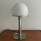 Glass Globe Table Lamp with Metal Base