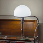 Glass Globe Table Lamp with Metal Base