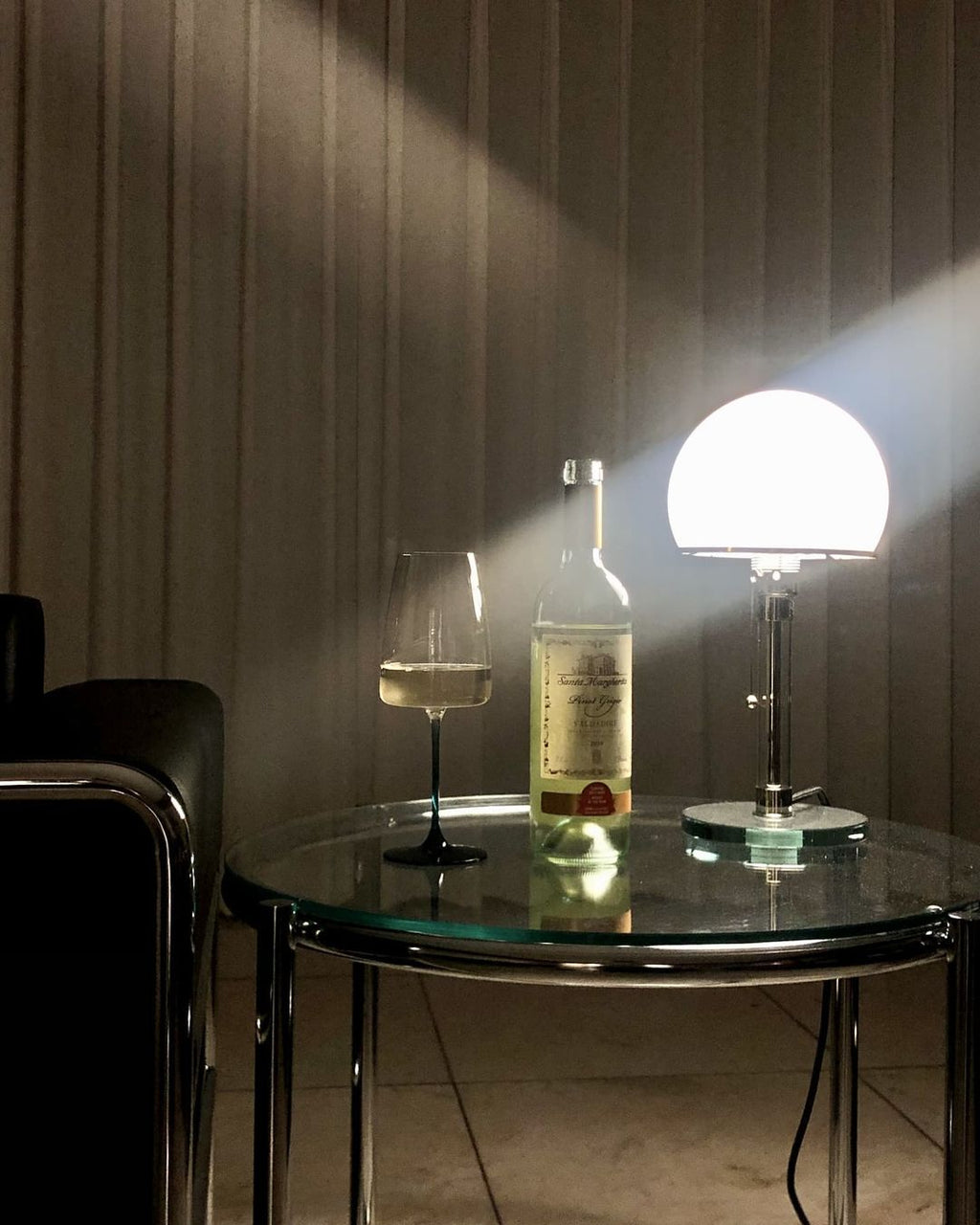 Glass Globe Table Lamp with Metal Base