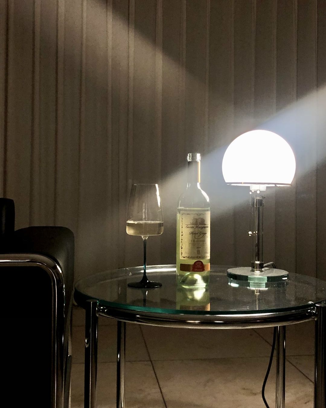 Glass Globe Table Lamp with Metal Base