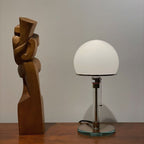 Glass Globe Table Lamp with Metal Base