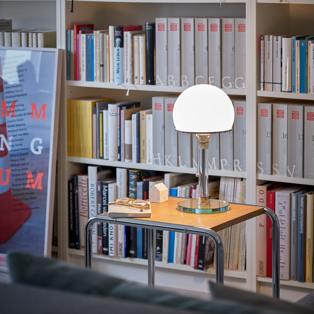 Glass Globe Table Lamp with Metal Base