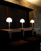 Glass Globe Table Lamp with Metal Base