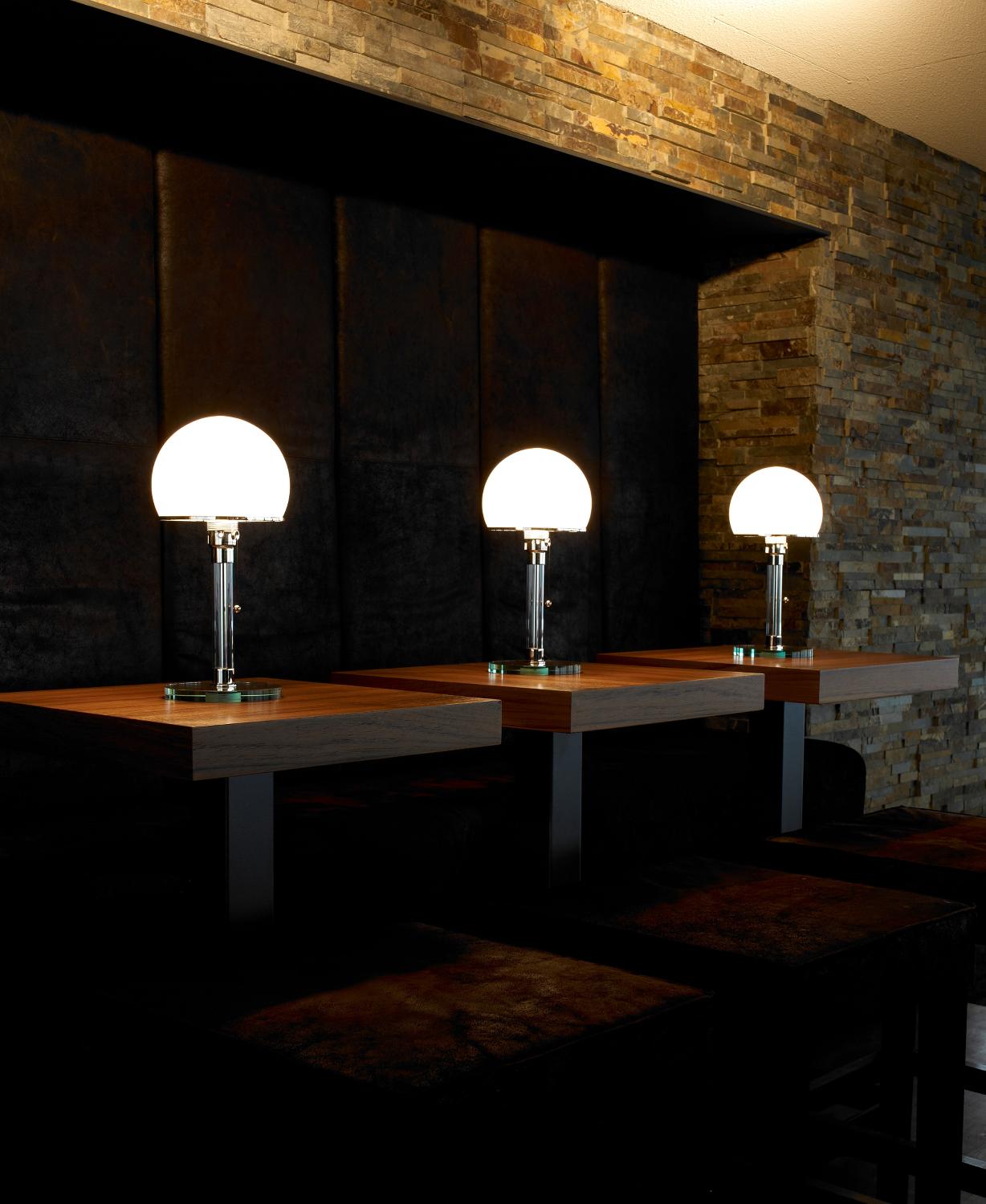 Glass Globe Table Lamp with Metal Base