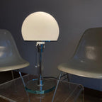 Glass Globe Table Lamp with Metal Base