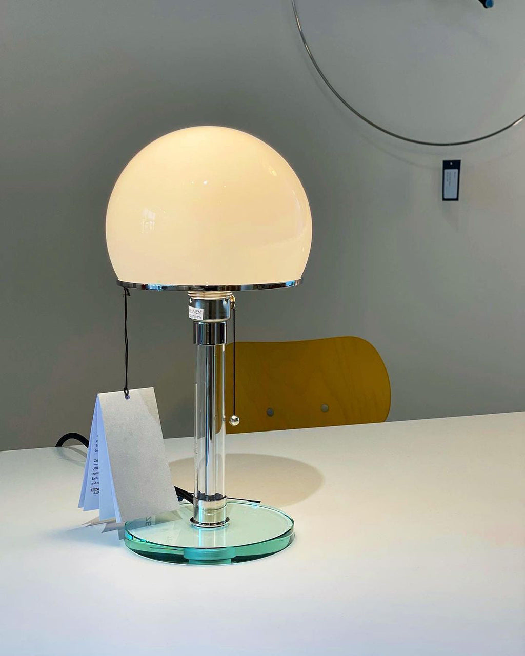 Glass Globe Table Lamp with Metal Base