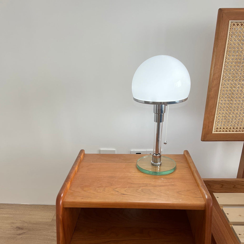 Glass Globe Table Lamp with Metal Base