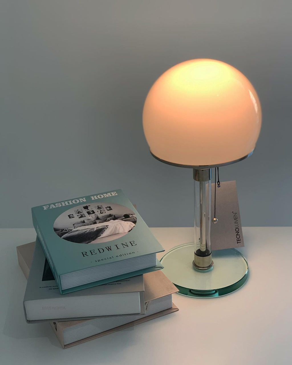 Glass Globe Table Lamp with Metal Base