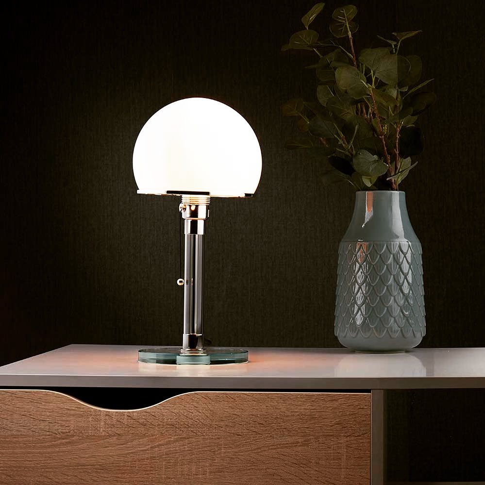Glass Globe Table Lamp with Metal Base